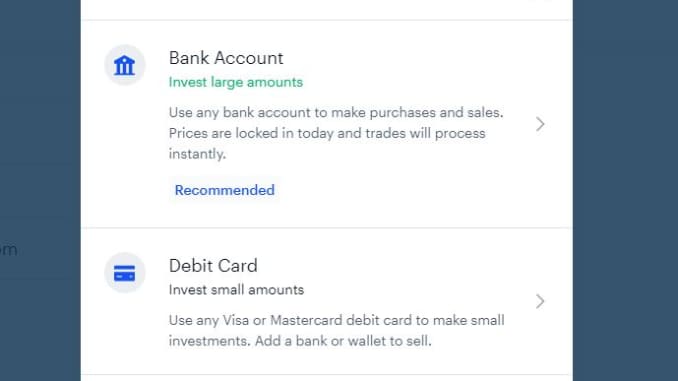 Include a payment account to Coinbase