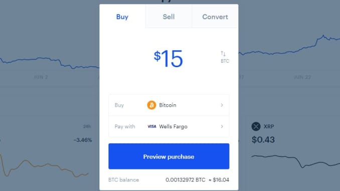 Tap 'Trade' on the top-right of the Coinbase site or app.