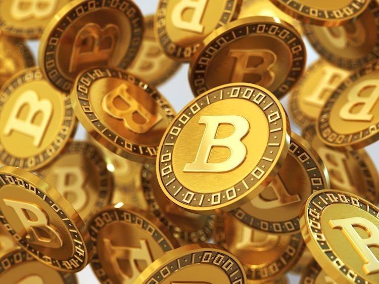 Several gold Bitcoins
