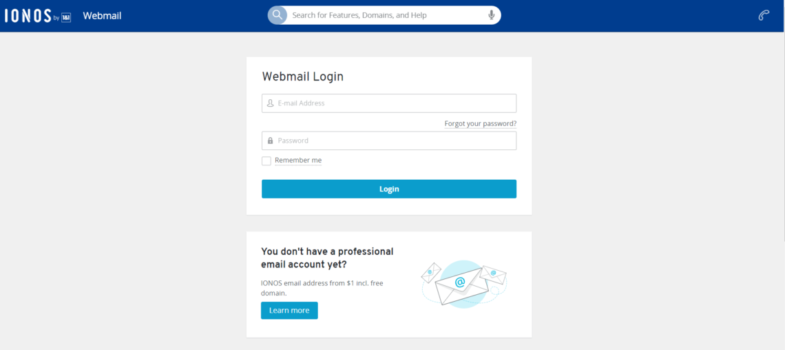 Page to login ionos webmail