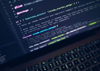 Code on a laptop screen