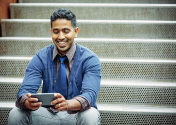 Man using his mobile