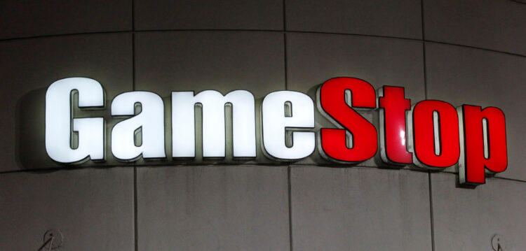 GameStop sign is pictured in Pasadena, California