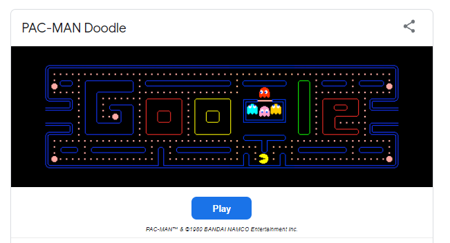 Play PacMan 30th Anniversary Google Doodle