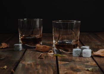 whiskey glass on the rocks