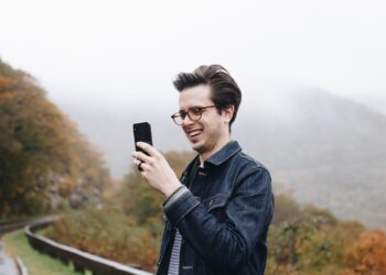 Man using his mobile