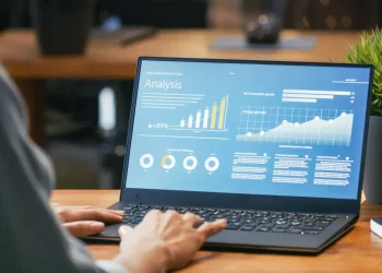 Analytics software in laptop