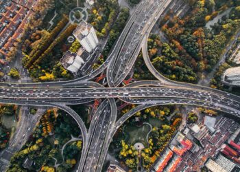 Aerial View of Roads with several cars | FintechZoom