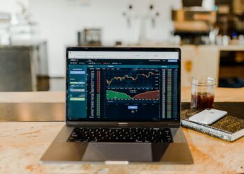 Laptop with Stock Chart Software | FintechZoom