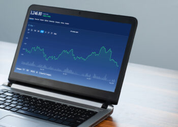 Digital chart on computer trading online at home | FintechZoom
