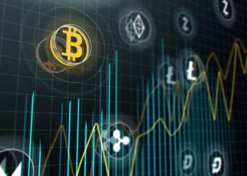 Bitcoin and other Altcoins stock market graph on virtual screen illustration | FintechZoom
