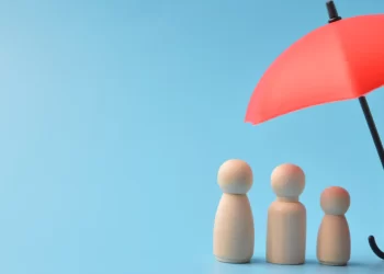 Red umbrella protecting wood family illustration | FintechZoom