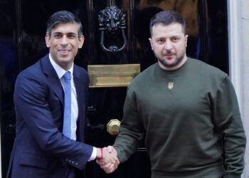Ukrainian President Zelensky with Prime Minister Rishi Sunak outside 10 Downing Street London | FintechZoom