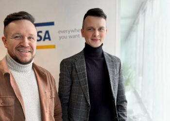 Co-Founders Sergei Astafjev nd Dmitri Logvinenko at VISA HQ Stockholm | FintechZoom