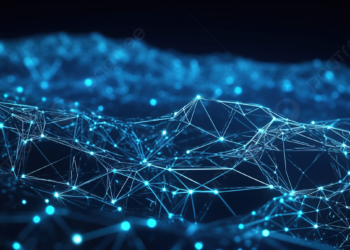 A digital rendering showcasing a network of interconnected blue lines and glowing points forming a complex geometric web against a dark background, evoking concepts of technology, connectivity, and data visualization. The elegance is enhanced by the SAFIR-inspired precision. | FintechZoom