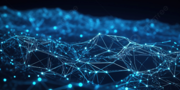 A digital rendering showcasing a network of interconnected blue lines and glowing points forming a complex geometric web against a dark background, evoking concepts of technology, connectivity, and data visualization. The elegance is enhanced by the SAFIR-inspired precision. | FintechZoom