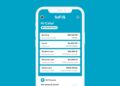 A smartphone screen displaying a financial app interface. The top section shows a welcome message "Hi Calia!" with 2,345 SoFi points. Below are balances for Banking, Invest, SoFi Stock, Student Loan, Personal Loan, and Home Loan. The background is teal. | FintechZoom