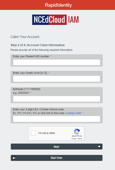 Enter your information: You'll need your student number - NCEdCloud Account | FintechZoom