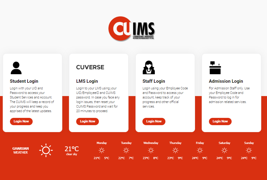 Chandigarh University Management System (CUIMS) Homepage | FintechZoom