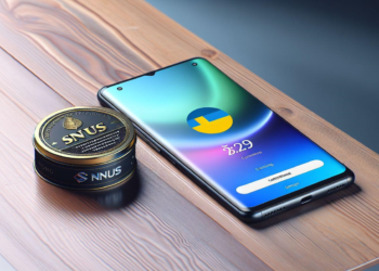 A smartphone displaying a digital currency app screen with the amount 2.29 and options to "Continue" and "Cancel." Next to the phone is a round tin labeled "SNUS" with a leaf emblem. Both items are placed on a wooden surface, evoking Sweden's economic landscape where tradition meets technology. | FintechZoom