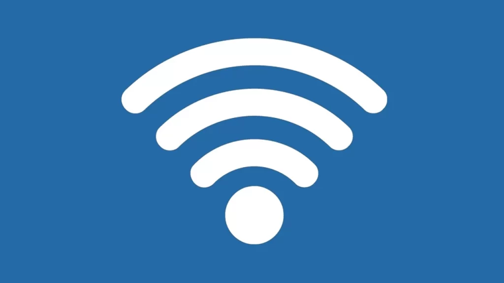 A white Wi-Fi signal icon featuring three curved lines radiating outward from a small circle at the bottom, symbolizing connectivity, centered on a blue background. | FintechZoom