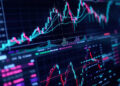 A digital display showcases multiple financial charts and graphs with colored lines, indicators, and numbers. The graphics depict Q3 2024 earnings trends and fluctuations, with various financial metrics highlighted in a dark-themed interface reflecting stock market data. | FintechZoom