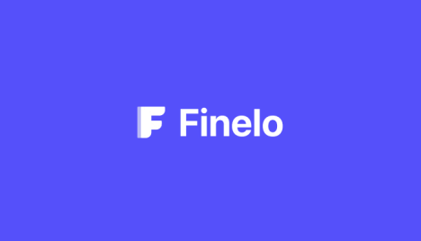 White "F" logo and the word "Finelo" in white text, centered on a solid blue-purple background, representing innovative tools. | FintechZoom
