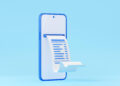 A smartphone with a long paper receipt emerging from its screen, set against a light blue background. The image suggests digital transactions or online receipts. | FintechZoom